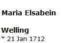 1712 Maria Elsabein Welling