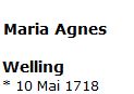 1718 Maria Agnes Welling
