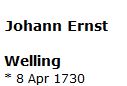 1730 Johann Ernst Welling